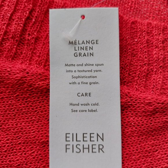 NWT EILEEN FISHER WOMAN 3X Melange Linen Grain Cascading Front Textured Cardigan - Picture 11 of 16